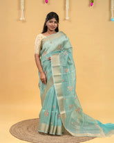 SC3121 - Tissue Embroidery Saree With Jarjoshi Work